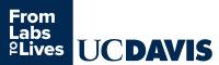 UC Davis logo with the phrase "From Labs to Lives" in blue and white colors.